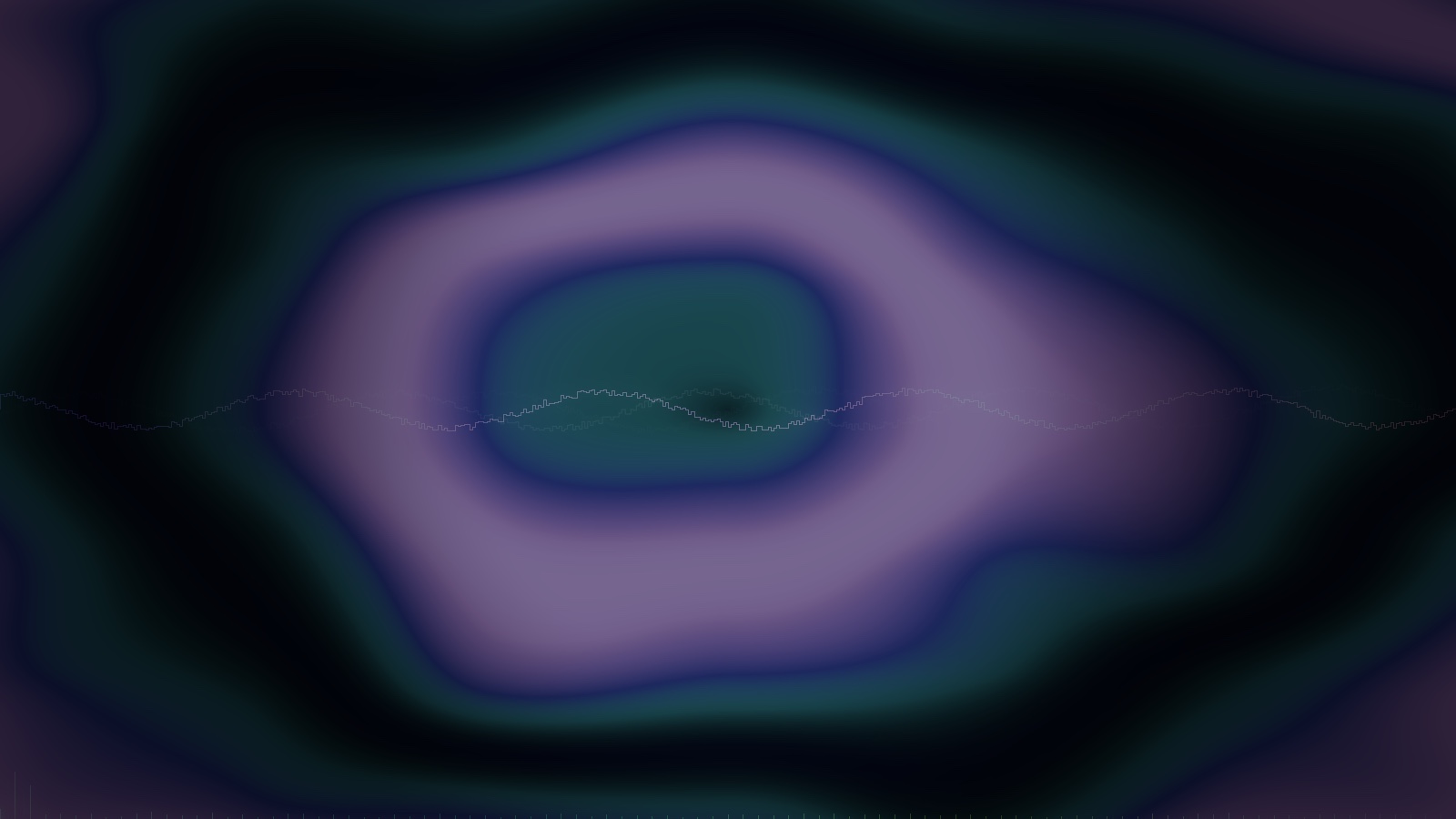 Aurora preset, a flowing green and blue AVS visualization